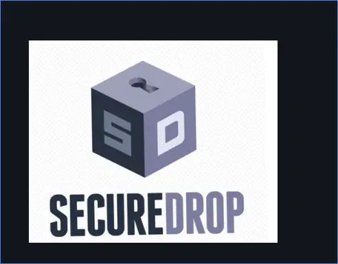 SecureDrop interface on a computer screen.